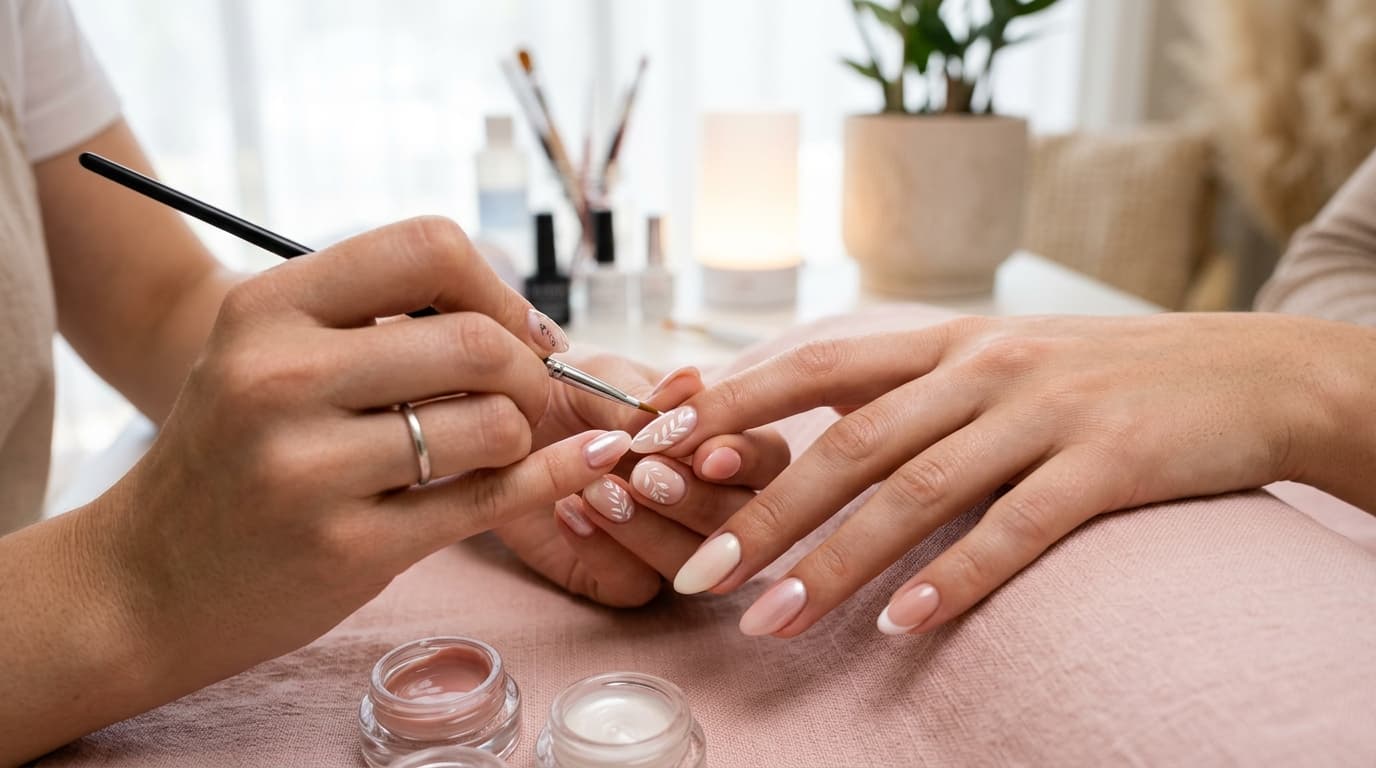 Hand-painted nail art designs at SkinBar Serangoon