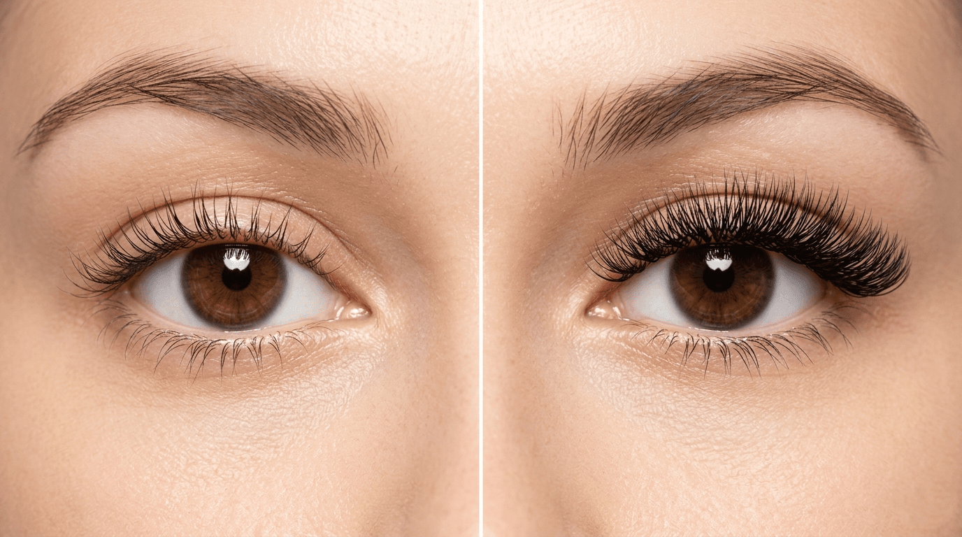 Comparison of lash lift and lash extensions results